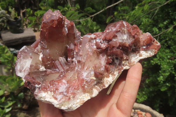 Natural Red Hematoid Quartz Clusters x 2 From Karoi, Zimbabwe