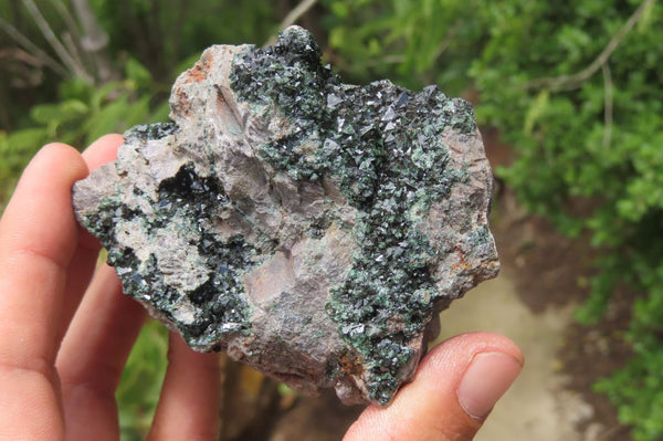 Natural Libethenite Crystals On Dolomite Matrix Specimens x 4 From Shituru, Congo