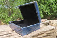 Hand Made Dumortierite Jewellery Box x 1 From Mozambique