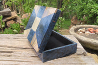 Hand Made Dumortierite Jewellery Box x 1 From Mozambique