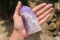 Polished Chevron Amethyst Points x 3 From Madagascar