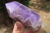 Polished Chevron Amethyst Points x 3 From Madagascar