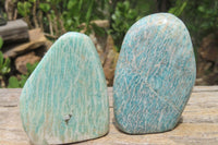 Polished Amazonite Standing Free Forms x 12 From Zimbabwe