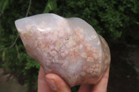 Polished Flower Agate Standing Free Forms x 3 From Antsahalova, Madagascar