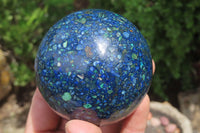 Polished Chrysocolla Conglomerate Spheres x 2 From Congo