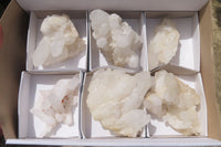 Natural Clear Quartz Clusters x 6 From Madagascar