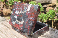 Hand Made Red Jasper Jewellery Box x 1 From Northern Cape, South Africa