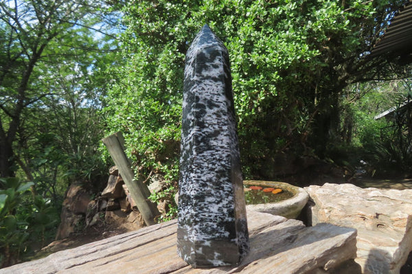 Polished Gabbro / Merlinite Tower x 1 From Madagascar