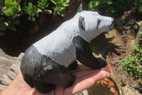 Hand Made Wonder Stone Panda Carving x 1 From Zimbabwe