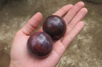 Polished Red Jasper With Hematite Spheres x 6 From Northern Cape, South Africa