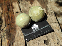 Polished African Banded Butter Jade Sphere-Balls - Sold Per Item - From Bronkhorstspruit, South Africa