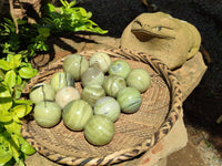 Polished African Banded Butter Jade Sphere-Balls - Sold Per Item - From Bronkhorstspruit, South Africa