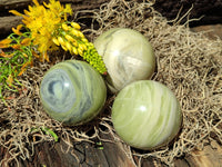 Polished African Banded Butter Jade Sphere-Balls - Sold Per Item - From Bronkhorstspruit, South Africa