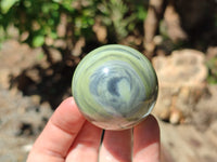 Polished African Banded Butter Jade Sphere-Balls - Sold Per Item - From Bronkhorstspruit, South Africa