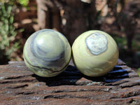 Polished African Banded Butter Jade Sphere-Balls - Sold Per Item - From Bronkhorstspruit, South Africa