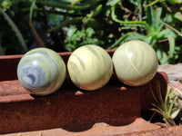 Polished African Banded Butter Jade Sphere-Balls - Sold Per Item - From Bronkhorstspruit, South Africa