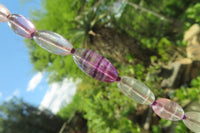 Polished Rainbow Fluorite Rice Shaped Beaded Necklace - Sold Per Item - From Namibia