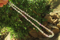 Polished Rainbow Fluorite Rice Shaped Beaded Necklace - Sold Per Item - From Namibia