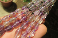 Polished Rainbow Fluorite Rice Shaped Beaded Necklace - Sold Per Item - From Namibia