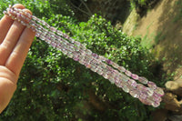 Polished Rainbow Fluorite Rice Shaped Beaded Necklace - Sold Per Item - From Namibia