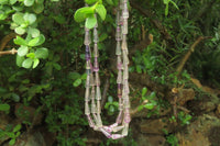 Polished Rainbow Fluorite Teardrop Beaded Necklace - Sold Per Item - From Namibia