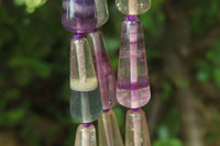 Polished Rainbow Fluorite Teardrop Beaded Necklace - Sold Per Item - From Namibia