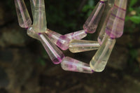 Polished Rainbow Fluorite Teardrop Beaded Necklace - Sold Per Item - From Namibia