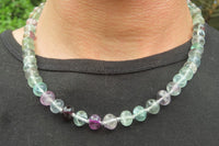 Polished Watermelon Fluorite Beaded Necklace - Sold Per Item - From Namibia