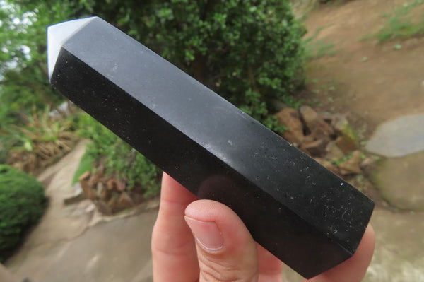 Polished Black Basalt Points x 6 From Antsirabe, Madagascar