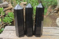 Polished Black Basalt Points x 6 From Antsirabe, Madagascar