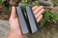 Polished Black Basalt Points x 6 From Antsirabe, Madagascar