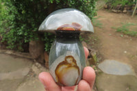 Polished Polychrome Jasper Mushrooms x 4 From Madagascar