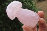 Polished Rose Quartz Mushroom Carvings x 6 From Madagascar