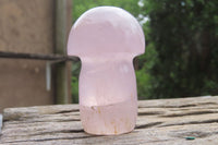 Polished Rose Quartz Mushroom Carvings x 6 From Madagascar