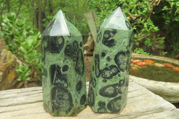 Polished Stromatolite Jasper Points x 3 From Katsepy, Madagascar