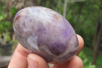 Polished Chevron Amethyst Palm Stones x 12 From Madagascar