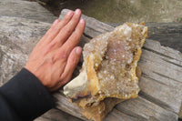 Natural Limonite Quartz Geode Specimens x 3 From Zambia