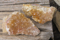 Natural Limonite Quartz Geode Specimens x 3 From Zambia