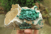 Natural Ball Malachite On Quartz Matrix Specimens x 2 From Kambove, Congo