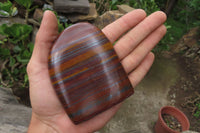 Polished Tiger Iron Jasper Standing Free Forms x 4 From South Africa