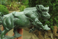 Hand Made Verdite Buffalo Carving x 1 From Zimbabwe