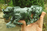 Hand Made Verdite Buffalo Carving x 1 From Zimbabwe