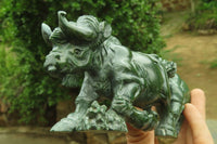 Hand Made Verdite Buffalo Carving x 1 From Zimbabwe