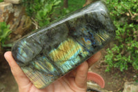 Polished Labradorite Standing Free Forms x 3 From Tulear, Madagascar