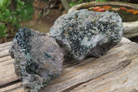 Natural Libethenite Crystals On Dolomite Matrix Specimens x 2 From Shituru, Congo