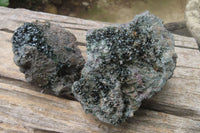 Natural Libethenite Crystals On Dolomite Matrix Specimens x 2 From Shituru, Congo