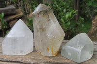 Polished Clear Quartz Crystals x 3 From Madagascar