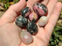 Polished Rhodonite Eggs x 35 From Ambindavato, Madagascar