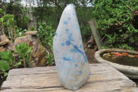 Polished Blue Spinel Spotted Quartz Standing Free Form x 1 From Madagascar