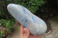 Polished Blue Spinel Spotted Quartz Standing Free Form x 1 From Madagascar